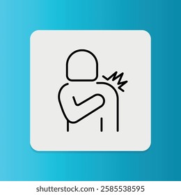 Shoulder injury icon.  Editable stroke. Vector illustration.