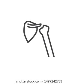 Shoulder joint line icon. linear style sign for mobile concept and web design. Shoulder bones outline vector icon. Symbol, logo illustration. Vector graphics