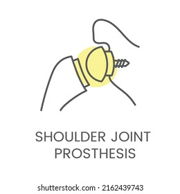 Shoulder joint linear vector icon