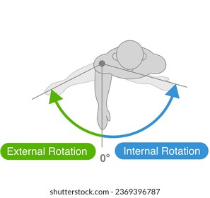 Shoulder joint motion and direction of motion - Shutterstock ID 2369396787