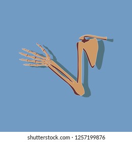 shoulder joint paper sticker on stylish background