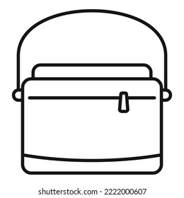 Shoulder Laptop Bag Icon Outline Vector. Business Suitcase. Handle Accessory