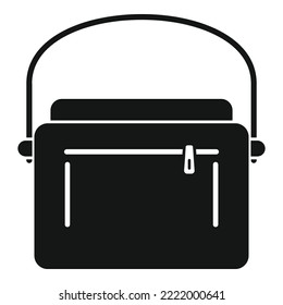 Shoulder Laptop Bag Icon Simple Vector. Business Suitcase. Handle Accessory