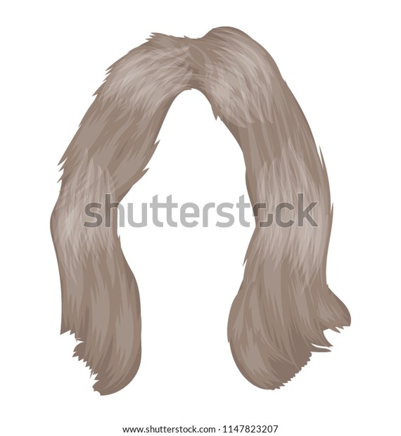 Shoulder Length Bob Haircut Parted Center Stock Vector