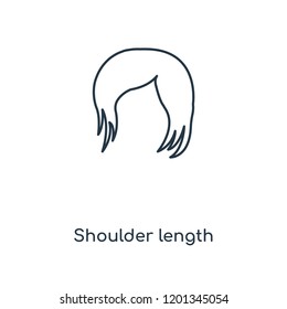 Shoulder length concept line icon. Linear Shoulder length concept outline symbol design. This simple element illustration can be used for web and mobile UI/UX.