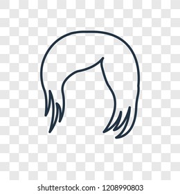 Shoulder length concept vector linear icon isolated on transparent background, Shoulder length concept transparency concept in outline style
