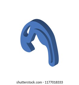 Shoulder length isometric left top view 3D icon