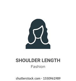Shoulder length vector icon on white background. Flat vector shoulder length icon symbol sign from modern fashion collection for mobile concept and web apps design.