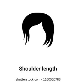 Shoulder length icon  vector isolated on white background, logo concept of Shoulder length  sign on transparent background, filled black symbol