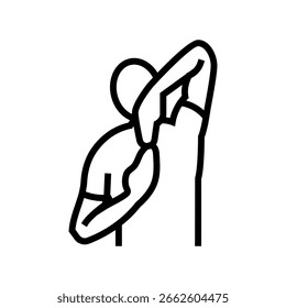 Icono de línea de estiramiento de movilidad de hombros. Vector de estiramiento de movilidad de hombros. Ilustración negra de contorno aislado