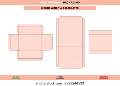 Shoulder neck rigid box dieline with custom sizing engineered for upscale packaging presentation precise folding structure and elegant professional layout