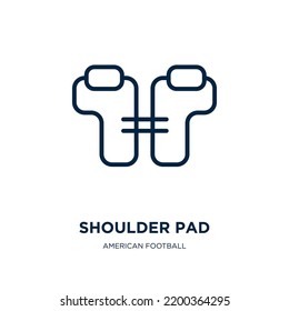 shoulder pad icon from american football collection. Thin linear shoulder pad, football, american outline icon isolated on white background. Line vector shoulder pad sign, symbol for web and mobile