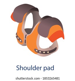 Shoulder pad icon. Isometric of shoulder pad vector icon for web design isolated on white background