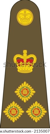 Shoulder pad mark for the BRIGADIER insignia rank in the British Army