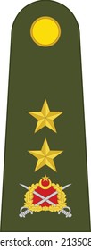 Shoulder Pad Mark For The TÜMGENERAL Insignia Rank In The Turkish Land Forces Army