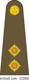 Shoulder pad mark for the LIEUTENANT insignia rank in the British Army