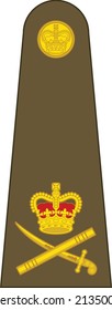 Shoulder pad mark for the LIEUTENANT-GENERAL insignia rank in the British Army