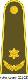 Shoulder pad military officer mark for the MAJORAS (MAJOR) insignia rank in the  Lithuanian Land Force