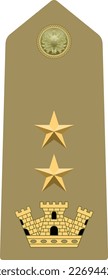 Shoulder pad military officer mark for the TENENTE COLONNELLO (LIEUTENANT COLONEL) insignia rank in the Italian Army