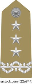 Shoulder pad military officer mark for the GENERALE DI CORPO D'ARMATA (LIEUTENANT GENERAL OF ARMY CORPS) insignia rank in the Italian Army