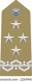 Shoulder pad military officer mark for the GENERALE (GENERAL) insignia rank in the Italian Army