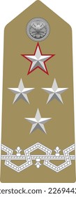 Shoulder pad military officer mark for the GENERALE DI CORPO D'ARMATA CON INCARICHI SPECIALI (LIEUTENANT GENERAL - SPECIAL IN CHARGES) insignia rank in the Italian Army