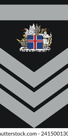 Shoulder pad military officer mark for the FLOKKSTJÓRI 1-CATEGORY LEADER 1 insignia rank in the Iceland Crisis Response Unit