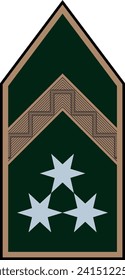 Shoulder pad military officer mark for the FŐTÖRZSŐRMESTER (SERGEANT FIRST CLASS) insignia rank in the  Hungarian Ground Forces