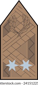 Shoulder pad military officer mark for the VEZÉRŐRNAGY (MAJOR GENERAL) insignia rank in the  Hungarian Ground Forces