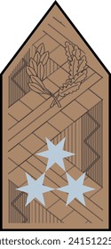 Shoulder pad military officer mark for the ALTÁBORNAGY (LIEUTENANT GENERAL) insignia rank in the  Hungarian Ground Forces