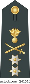 Shoulder pad military officer mark for the YPOSTRATIGOS (MAJOR GENERAL) insignia rank in the Hellenic Army