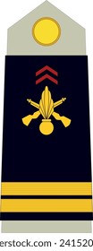 Shoulder pad military officer mark for the LIEUTENANT insignia rank in the French Army