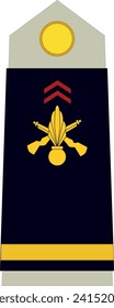 Shoulder pad military officer mark for the SOUS-LIEUTENANT (SUB-LIEUTENANT) insignia rank in the French Army