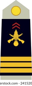 Shoulder pad military officer mark for the CAPITAINE (CAPTAIN) insignia rank in the French Army