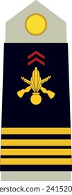 Shoulder pad military officer mark for the COMMANDANT insignia rank in the French Army