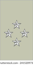 Shoulder pad military officer mark for the GÉNÉRAL DE CORPS D'ARMÉE (ARMY CORPS GENERAL) insignia rank in the French Army