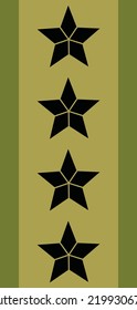 Shoulder Pad Officer Mark For The GENERAL Insignia Rank In The Norwegian Army