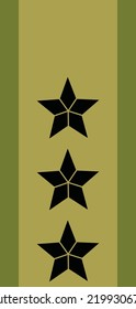 Shoulder pad officer mark for the GENERALLØYTNANT (LIEUTENANT GENERAL) insignia rank in the Norwegian Army