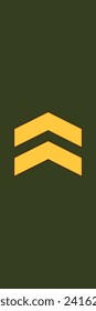 Shoulder pad on field uniform for military non-commissioned officers for the ALIKERSANTTI (CORPORAL) insignia rank mark of the Finnish army military ranks