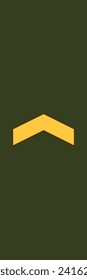 Shoulder pad on field uniform for military non-commissioned officers for the KORPRAALI (PRIVATE 1ST CLASS) insignia rank mark of the Finnish army military ranks