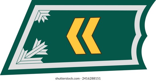 Shoulder pad on field uniform for military non-commissioned officers for the ALIKERSANTTI (CORPORAL) insignia rank mark of the Finnish army military ranks