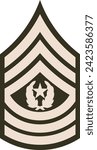 Shoulder pad rank insignia for a United States Army COMMAND SERGEANT MAJOR on the Army greens uniform