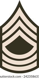 Shoulder pad rank insignia for a United States Army MASTER SERGEANT on the Army greens uniform