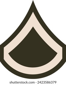 Shoulder pad rank insignia for a United States Army PRIVATE FIRST CLASS on the Army greens uniform