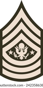 Shoulder pad rank insignia for a United States Army SERGEANT MAJOR OF THE ARMY on the Army greens uniform