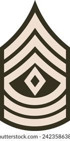 Shoulder pad rank insignia for a United States Army FIRST SERGEANT on the Army greens uniform