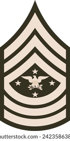 Shoulder pad rank insignia for a United States Army SENIOR ENLISTED ADVISOR TO THE CHAIRMAN on the Army greens uniform