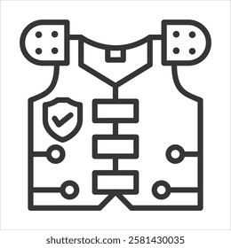 Shoulder Pads Icon Vector Illustration Outline