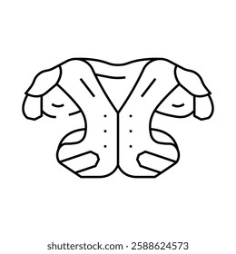 shoulder pads line icon vector. shoulder pads sign. isolated contour symbol black illustration