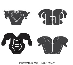 Shoulder pads vector, Shoulder pads sign symbol icon vector illustration, Shoulder pads silhouette.
